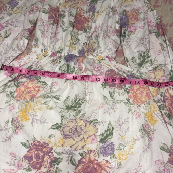 Divided H&M Floral Open Back Long Sleeve Mini Cotton Dress Women’s S - Picture 4 of 14